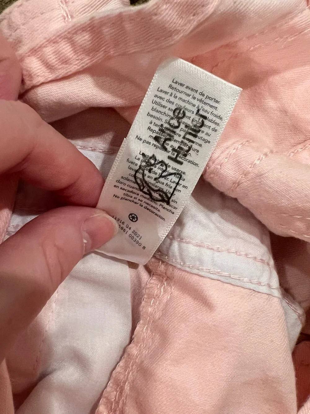 OshKosh B'gosh Light Pink Heart Short Overalls